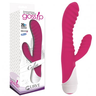 Gossip 20X Celia 3 speed 17 function Waterproof Dual motors 180 Degree Flexible stimulator Magenta