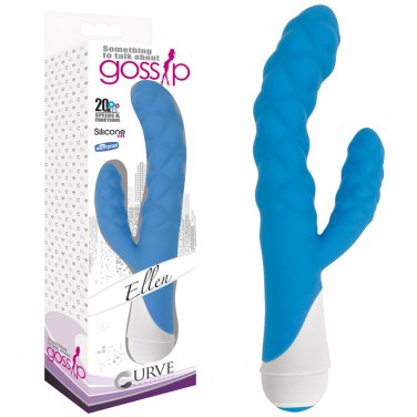 Gossip 20X 3 speed 17 function Waterproof Dual motors 180 Degree Flexible stimulator Ellen Azure