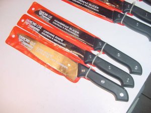 Set  3 Lifetime Gauranteed Diamond Cut Chef Knives New