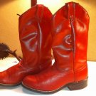 Red Leather Laredo Roper  Cowboy Boots Youth 5 B VGC
