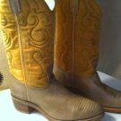 Vintage New Lizard Prnt Leather Cowboy Boots Men's 10 D