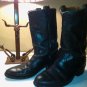 Texas Brand Leather Cowboy Boots Men's 9 D Black Ropers
