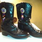 Justin Ladies 6 A Cowboy Boot Black Leather w Details
