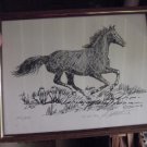 Rare Horse Print Original Author Signature Guthrie 1983