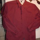 New Burgundy Cotton Shirt w Button Down Collar Men's L