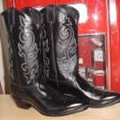 New Black Leather Justin 1408 Cowboy Boots Men's 8 D