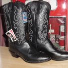 New Gorgeous Black Justin 1409 Cowboy Boots Men's 8 D