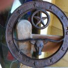 Lot 3 Western Steer Head & Star in Cast Iron Circle NEW