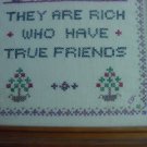 Antique Cross Stitch from 1952 Friendship Framed VGC