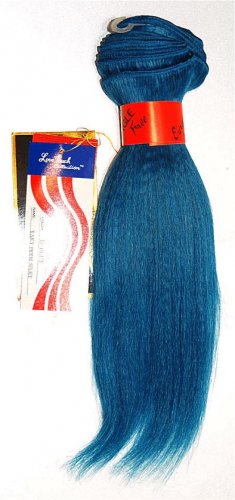100 Human Hair Extensions 10 Weft Weave Track Blue