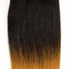 100% HUMAN HAIR EXTENSIONS 10" WEFT WEAVE//TRACK *Black w/gold tips