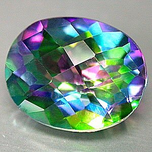 30 Carat Green Mystic Fire Topaz Oval cut gem 25x18mm