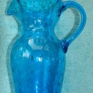 Fabulous Blue Bubble Glass Pitcher