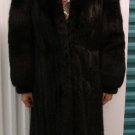 STUNNING Black Mink Coat with Fox Sleeves and Full Tuxedo Collar
