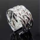 FREE P&P! 925 STERLING SILVER intersectant RING #55