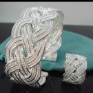 FREE P&P!925 SILVER intwine BRACELET & RING #S111