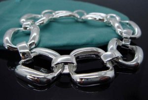 FREE P&P! 925 STERLING SILVER SQUARE Bracelet#50