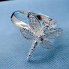 FREE P&P! 925 STERLING SILVER DRAGONFLY 8 Q RING #61