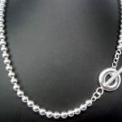 FREE P&P! 925 STERLING SILVER 6mm BEAD NECKLACE #95
