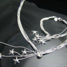 FREE P&P!925 SILVER STARFISH BRACELET & NECKLACE #S116