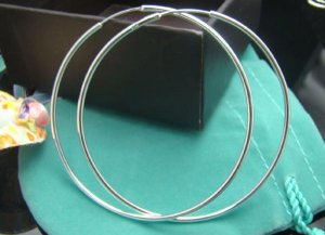 FREE P&P! 925 STERLING SILVER CIRCLE EARRINGS #83