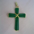 Noblest Green Jade Cross Pendant Necklace