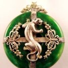charm tibet silver jade stone 60mm high big pendant