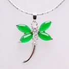 Fine Vivid Green Jade dragonfly Pendant