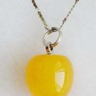 Genuine Tibet silver Jade Apple Pendant Necklace