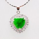 Charming Green Jade Zircon Pendant