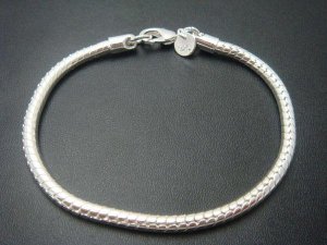 FREE P&P!925 STERLING SILVER 4mm SNAKE Bracelet #62