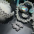 FREE P&P 925 SILVER GRAPE BRACELET+ NECKLACE+EAR #S117