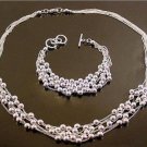 FREE P&P! 925 SILVER BEAD BRACELET & NECKLACE #S40