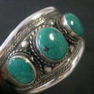 beautiful tibet silver three turquoise beads bracelet