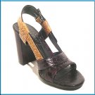 NINE WEST Brown and Tan Leather Shoes Pump Heels Sz 6