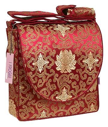 IFD24 - Dark Red Fortune Flower - 'I Frogee' Boxy Diaper Bags