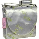 IFD25 - Silver/Green Cherry Blossom & Bamboo Leaves - I Frogee Diaper Bags