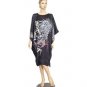 BT02 - Black Silk Big-T Gown(Dragon Caftan) For Women