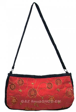 msbSHOU-EM - Sparkling Satin Brocade Evening Purse(Red)