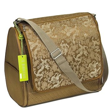MDB - Brown Dragon Brocade - I Frogee Mom's Diaper Bags