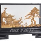 2032 - Oriental Garden View w/Cranes - Cork Art