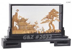 2032 - Oriental Garden View w/Cranes - Cork Art