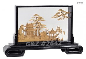 2642 - Oriental Garden View w/Cranes - Cork Art