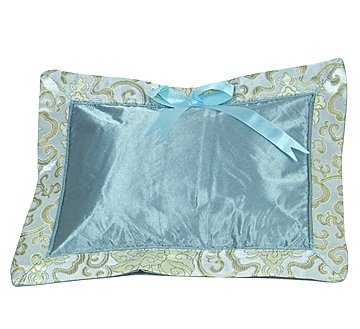 Light Blue Fortune Flower Brocade - I Frogee Baby Pillow