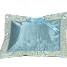 Light Blue Fortune Flower Brocade - I Frogee Baby Pillow