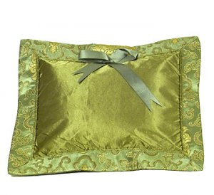 Olive Green Fortune Flower Brocade - I Frogee Baby Pillow