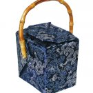 BX03 - Dark Blue Chinese 'Take-Out-Box' Shape Handbags(Dragon Brocade)
