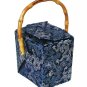 BX03 - Dark Blue Chinese 'Take-Out-Box' Shape Handbags(Dragon Brocade)