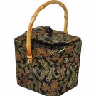 BX03 - Chocolate Chinese 'Take-Out-Box' Shape Handbags(Dragon Brocade)