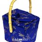 BX02 - Diamond Blue Chinese 'Take-Out-Box' Shape Handbags(Dragonfly Brocade)